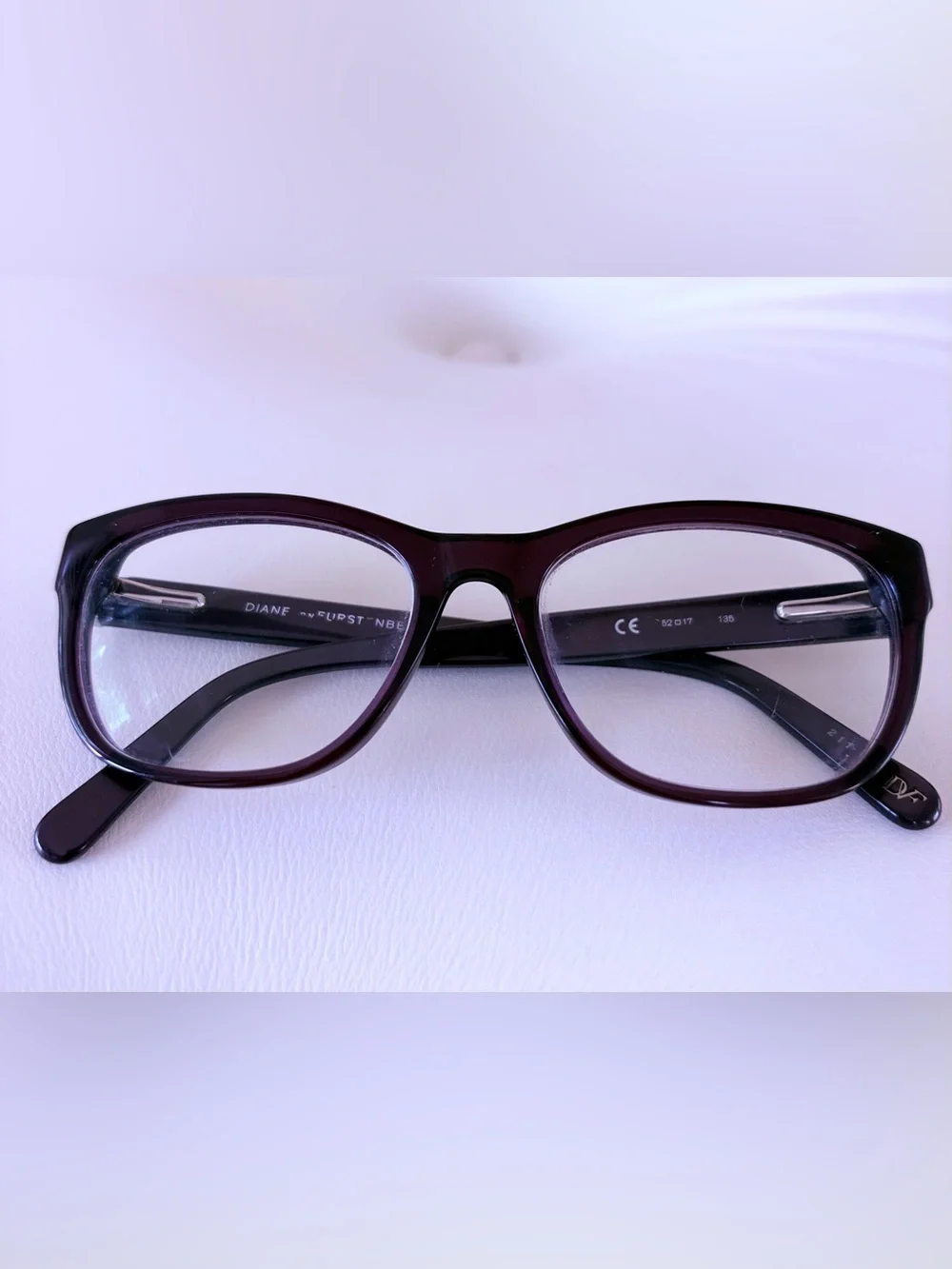 Diane Von Furstenberg Women’s Eyeglass Frames in Dark Purple.